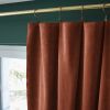 Rideau ajustable + 8 anneaux pince 140x270 cm Velours de coton CÉSAR Terracotta