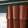 Rideau ajustable + 8 anneaux pince 140x270 cm Velours de coton CÉSAR Terracotta