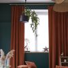 Rideau ajustable + 8 anneaux pince 140x270 cm Velours de coton CÉSAR Terracotta