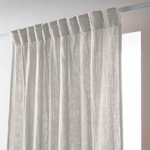 Rideau galon fronceur 140x240 cm Gaze de coton unie GAÏA Nuage