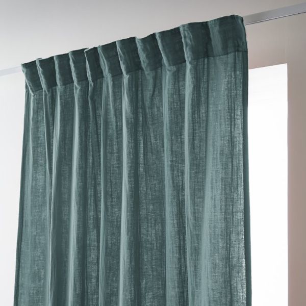 Rideau galon fronceur 140x240 cm Gaze de coton unie GAÏA Canard