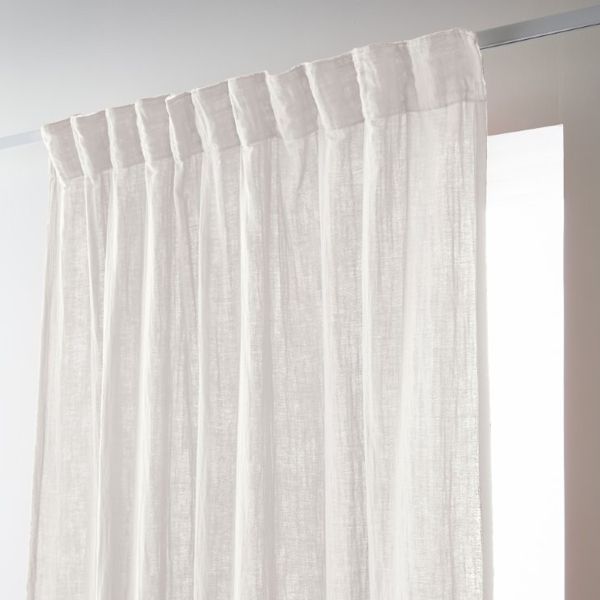 Rideau galon fronceur 140x240 cm Gaze de coton unie GAÏA Chantilly