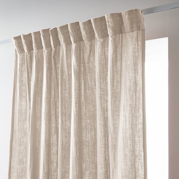 Rideau galon fronceur 140x240 cm Gaze de coton unie GAÏA Pampa