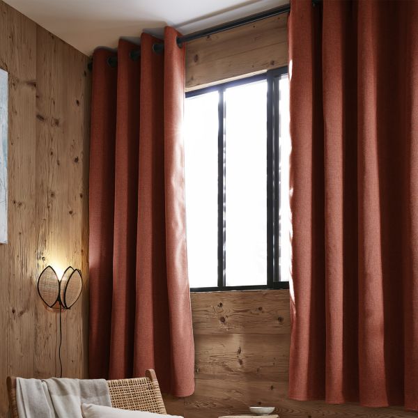 Rideau 140x180 cm Occultant + polaire BJORN Terracotta