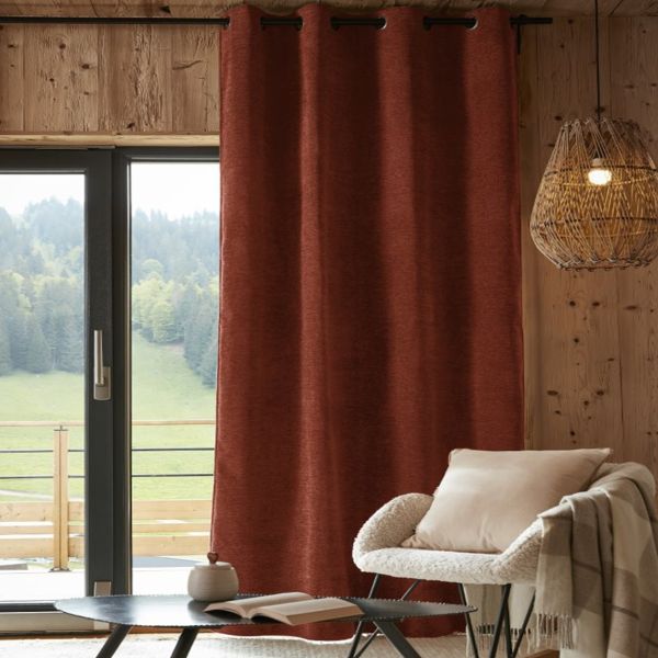 Rideau 140x240 cm Occultant + polaire BJORN Terracotta