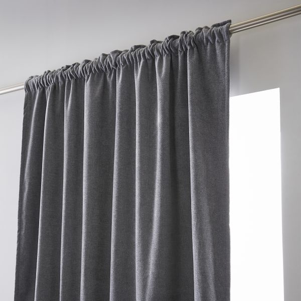 Rideau galon fronceur 140x260 cm Occultant + polaire BJORN Titane