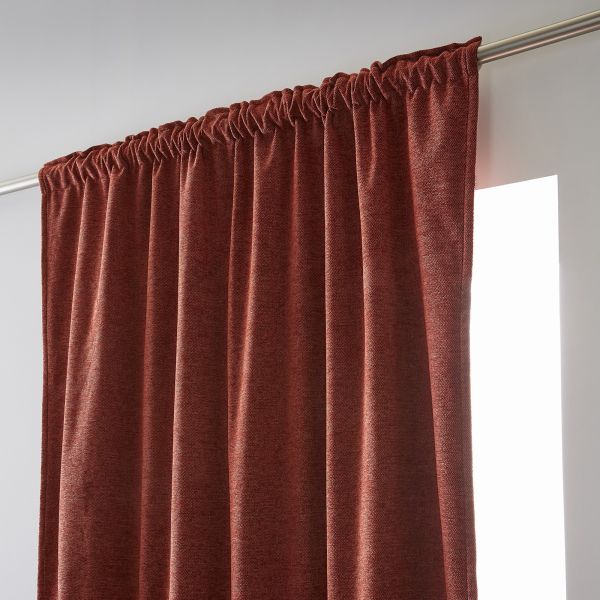 Rideau galon fronceur 140x260 cm Occultant + polaire BJORN Terracotta