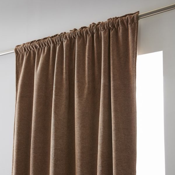 Rideau galon fronceur 140x260 cm Occultant + polaire BJORN Camel