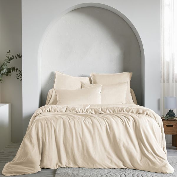 Housse de couette 240x220 cm Lyocell uni LYSANDRE Pampa