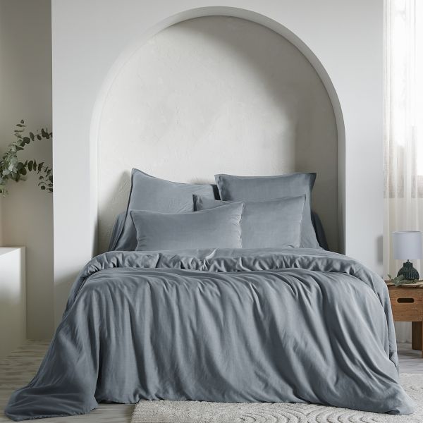 Housse de couette 240x220 cm Lyocell uni LYSANDRE Stone