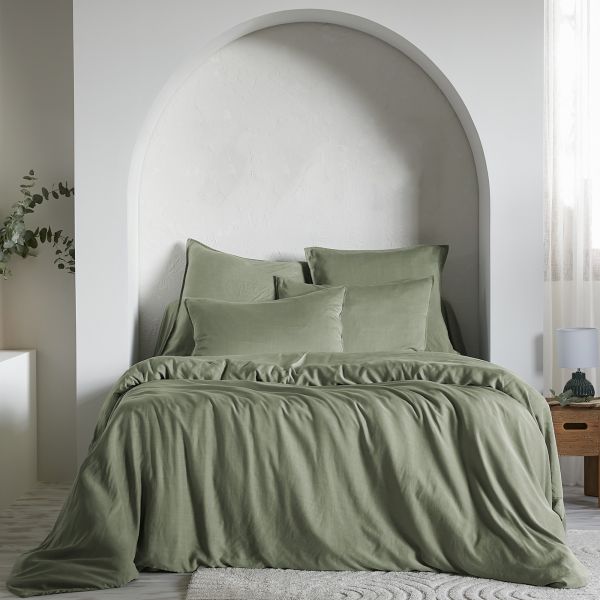 Housse de couette 240x220 cm Lyocell uni LYSANDRE Thym