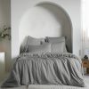 Housse de couette 260x240 cm Lyocell uni LYSANDRE Granit