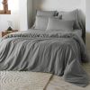 Housse de couette 260x240 cm Lyocell uni LYSANDRE Granit