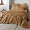 Housse de couette 260x240 cm Lyocell uni LYSANDRE Camel