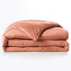 Housse de couette 260x240 cm Lyocell uni LYSANDRE Terracotta