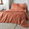 Housse de couette 260x240 cm Lyocell uni LYSANDRE Terracotta