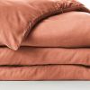 Housse de couette 260x240 cm Lyocell uni LYSANDRE Terracotta