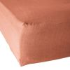 Drap housse 140x190 cm Lyocell uni LYSANDRE Terracotta