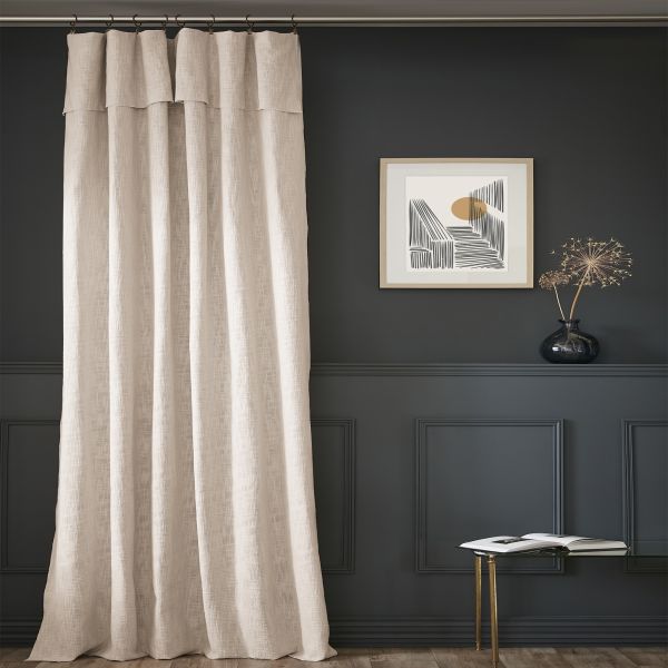 Rideau ajustable + 8 anneaux pince 140x270 cm Slub SIXTINE Pampa