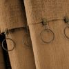 Rideau ajustable + 8 anneaux pince 140x270 cm Slub SIXTINE Camel