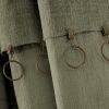 Rideau ajustable + 8 anneaux pince 140x270 cm Slub SIXTINE Thym