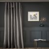 Rideau ajustable + 8 anneaux pince 140x270 cm Slub SIXTINE Ardoise