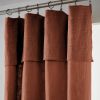 Rideau ajustable + 8 anneaux pince 140x270 cm Slub SIXTINE Terracotta