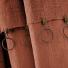 Rideau ajustable + 8 anneaux pince 140x270 cm Slub SIXTINE Terracotta