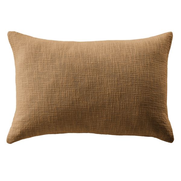 Coussin déhoussable 40x60 cm Slub SIXTINE Camel