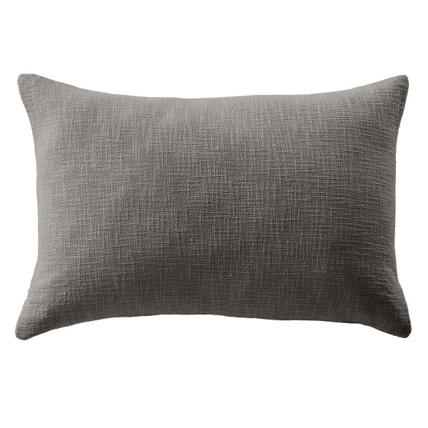 Coussin déhoussable 40x60 cm Slub SIXTINE Ardoise