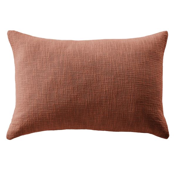Coussin déhoussable 40x60 cm Slub SIXTINE Terracotta