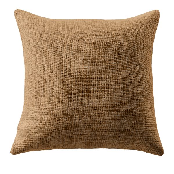 Coussin déhoussable 60x60 cm Slub SIXTINE Camel