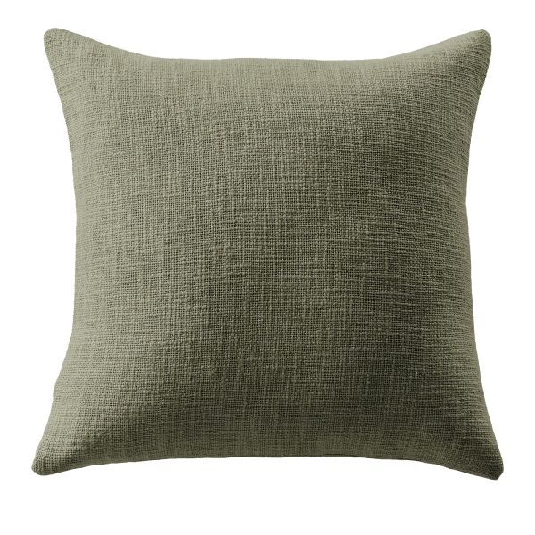 Coussin déhoussable 60x60 cm Slub SIXTINE Thym