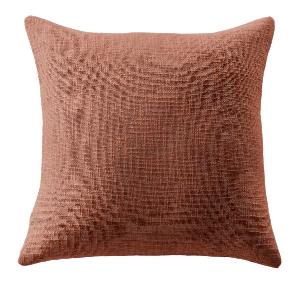 Coussin déhoussable 60x60 cm Slub SIXTINE Terracotta