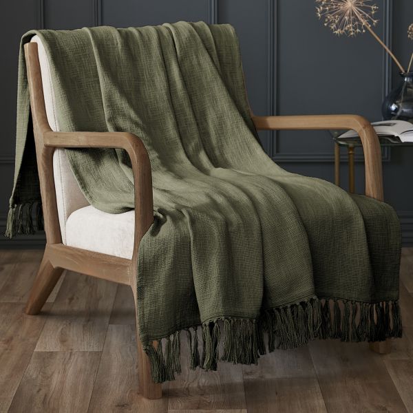 Plaid 180x220 cm Slub SIXTINE Thym