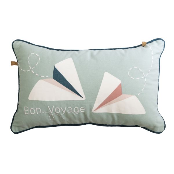 Coussin déhoussable avec passepoil 30x50 cm Coton PETITS PAPIERS
