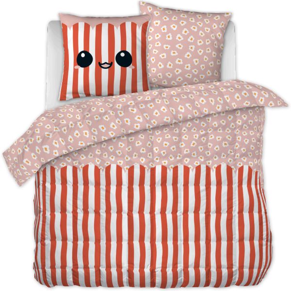 Couette imprimée 240x220 cm + 2 taies d'oreiller 60x60 cm Coton imprimé FRESH POPCORN