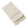 Fouta avec franges 100x200 cm Coton tissé teint ULYSSE Ecume