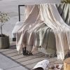 Fouta avec franges 100x200 cm Coton tissé teint ULYSSE Ecume