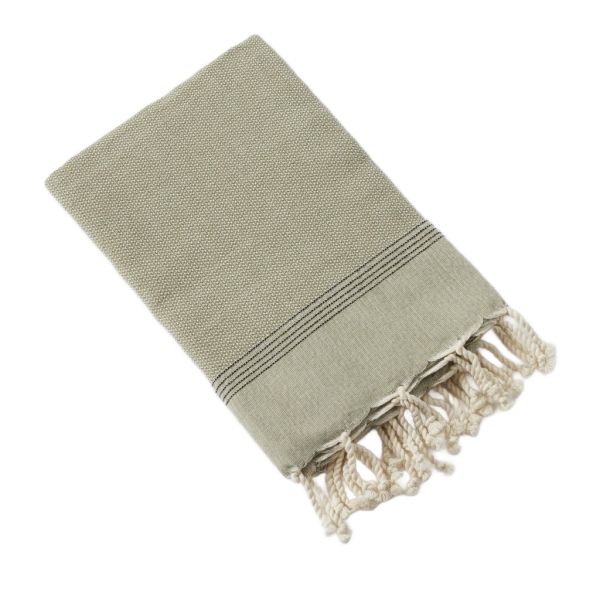 Fouta avec franges 100x200 cm Coton tissé teint ULYSSE Nénuphar