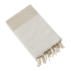 Fouta avec franges 100x200 cm Coton tissé teint MARIN Ficelle