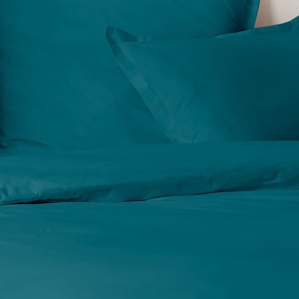 Housse de couette 220x240 cm + 2 taies 100% Percale de Coton 80 fils Émeraude