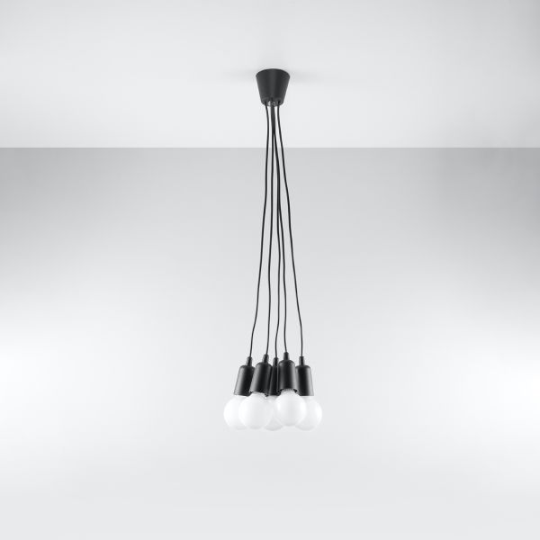 Suspension PVC Noir E27 5 Diego