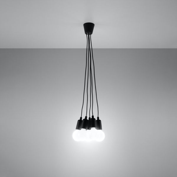 Suspension PVC Noir E27 5 Diego
