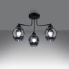 Lustre Acier Noir E27 3 Fillan