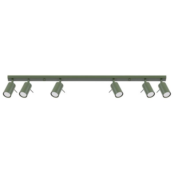Plafonnier Acier Vert Olive GU10 6 Ring
