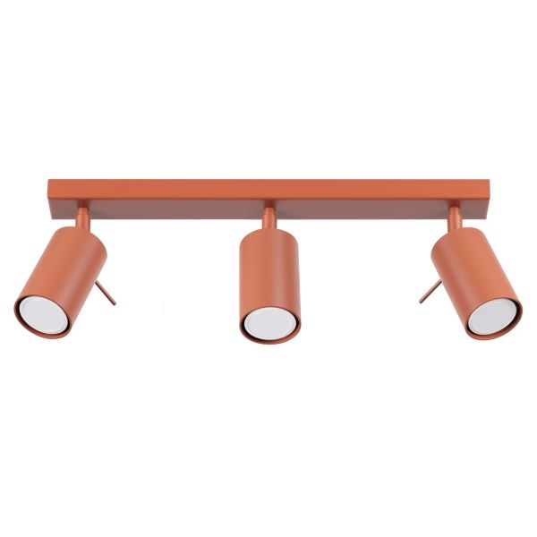 Plafonnier Acier Ocre Rouge GU10 3 Ring Line