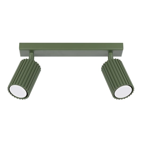Plafonnier Aluminium Vert Olive GU10 2 Karbon