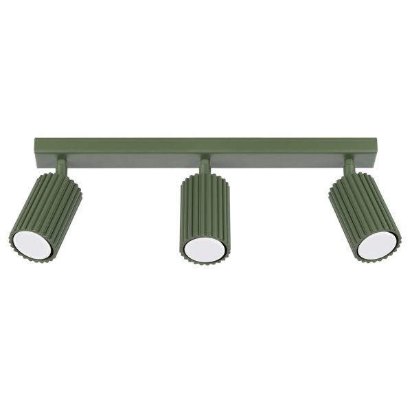 Plafonnier Aluminium Vert Olive GU10 3 Karbon Line