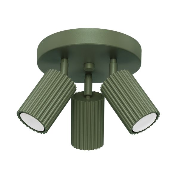 Plafonnier Aluminium Vert Olive GU10 3 Karbon